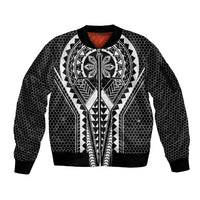 Philippines Batok Tribal Inspired Tattoo Black Sleeve Zip Bomber Jacket LT05 Unisex Black - Polynesian Pride