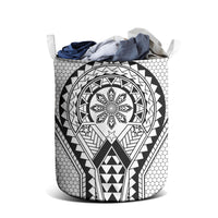 Philippines Batok Tribal Inspired Tattoo White Laundry Basket LT05 - Polynesian Pride