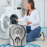 Philippines Batok Tribal Inspired Tattoo White Laundry Basket LT05 - Polynesian Pride