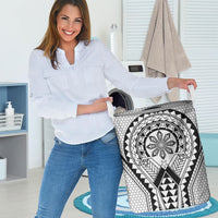 Philippines Batok Tribal Inspired Tattoo White Laundry Basket LT05 - Polynesian Pride