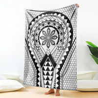 Philippines Batok Tribal Inspired Tattoo White Blanket LT05 - Polynesian Pride