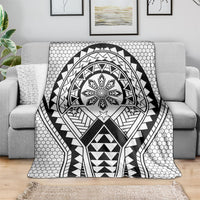 Philippines Batok Tribal Inspired Tattoo White Blanket LT05 - Polynesian Pride