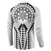 Philippines Batok Tribal Inspired Tattoo White Button Sweatshirt LT05 - Polynesian Pride