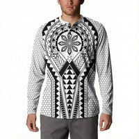 Philippines Batok Tribal Inspired Tattoo White Button Sweatshirt LT05 - Polynesian Pride
