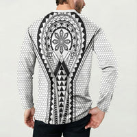 Philippines Batok Tribal Inspired Tattoo White Button Sweatshirt LT05 - Polynesian Pride