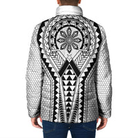 Philippines Batok Tribal Inspired Tattoo White Padded Jacket LT05 - Polynesian Pride