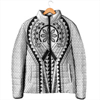 Philippines Batok Tribal Inspired Tattoo White Padded Jacket LT05 - Polynesian Pride