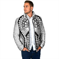 Philippines Batok Tribal Inspired Tattoo White Padded Jacket LT05 - Polynesian Pride
