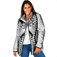 Philippines Batok Tribal Inspired Tattoo White Padded Jacket LT05 Women White - Polynesian Pride