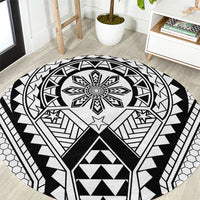 Philippines Batok Tribal Inspired Tattoo White Round Carpet LT05 White - Polynesian Pride