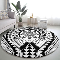 Philippines Batok Tribal Inspired Tattoo White Round Carpet LT05 - Polynesian Pride