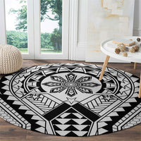 Philippines Batok Tribal Inspired Tattoo White Round Carpet LT05 - Polynesian Pride