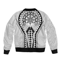 Philippines Batok Tribal Inspired Tattoo White Sleeve Zip Bomber Jacket LT05 - Polynesian Pride