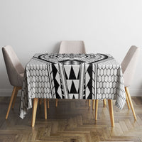 Philippines Batok Tribal Inspired Tattoo White Tablecloth LT05 - Polynesian Pride