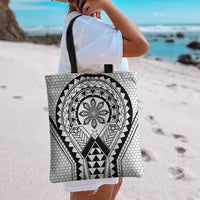 Philippines Batok Tribal Inspired Tattoo White Tote Bag LT05 - Polynesian Pride