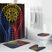 Philippines Batok Tribal Inspired Tattoo Bathroom Set LT05 Bathroom Set (4 pcs) Multicolor - Polynesian Pride