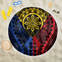 Philippines Batok Tribal Inspired Tattoo Beach Blanket LT05 One Size 150cm Multicolor - Polynesian Pride