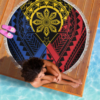 Philippines Batok Tribal Inspired Tattoo Beach Blanket LT05 - Polynesian Pride