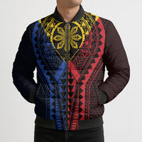 Philippines Batok Tribal Inspired Tattoo Bomber Puffer Jacket LT05 - Polynesian Pride