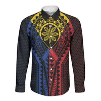 Philippines Batok Tribal Inspired Tattoo Long Sleeve Button Shirt LT05 Unisex Multicolor - Polynesian Pride