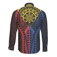 Philippines Batok Tribal Inspired Tattoo Long Sleeve Button Shirt LT05 - Polynesian Pride