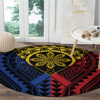 Philippines Batok Tribal Inspired Tattoo Round Carpet LT05 - Polynesian Pride