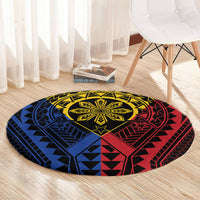 Philippines Batok Tribal Inspired Tattoo Round Carpet LT05 - Polynesian Pride