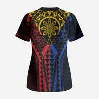 Philippines Batok Tribal Inspired Tattoo Scrub Top LT05 - Polynesian Pride