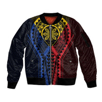 Philippines Batok Tribal Inspired Tattoo Sleeve Zip Bomber Jacket LT05 Unisex Multicolor - Polynesian Pride