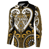Custom Aotearoa Ngai Te Rangi Button Sweatshirt Maori Tribal Pattern LT05 - Polynesian Pride