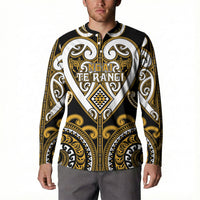 Custom Aotearoa Ngai Te Rangi Button Sweatshirt Maori Tribal Pattern LT05 - Polynesian Pride