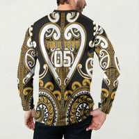 Custom Aotearoa Ngai Te Rangi Button Sweatshirt Maori Tribal Pattern LT05 - Polynesian Pride