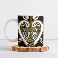 Custom Aotearoa Ngai Te Rangi Ceramic Mug Maori Tribal Pattern LT05 Gold - Polynesian Pride