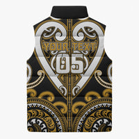 Custom Aotearoa Ngai Te Rangi Sleeveless Puffer Jacket Maori Tribal Pattern LT05 - Polynesian Pride