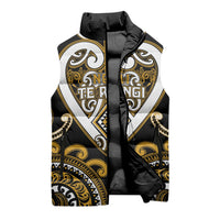 Custom Aotearoa Ngai Te Rangi Sleeveless Puffer Jacket Maori Tribal Pattern LT05 - Polynesian Pride