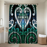 Aotearoa Ngati Ranginui Bathroom Set Maori Tribal Pattern LT05 Shower Curtain Only Cyan - Polynesian Pride