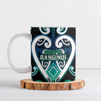 Custom Aotearoa Ngati Ranginui Ceramic Mug Maori Tribal Pattern LT05 Cyan - Polynesian Pride