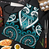 Aotearoa Tapuika Apron Maori Tribal Pattern LT05 Teal - Polynesian Pride