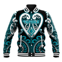 Custom Aotearoa Tapuika Baseball Jacket Maori Tribal Pattern LT05 Unisex Teal - Polynesian Pride