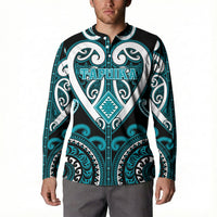 Custom Aotearoa Tapuika Button Sweatshirt Maori Tribal Pattern LT05 - Polynesian Pride