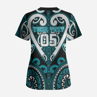 Custom Aotearoa Tapuika Scrub Top Maori Tribal Pattern LT05 - Polynesian Pride