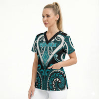 Custom Aotearoa Tapuika Scrub Top Maori Tribal Pattern LT05 - Polynesian Pride