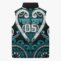 Custom Aotearoa Tapuika Sleeveless Puffer Jacket Maori Tribal Pattern LT05 - Polynesian Pride