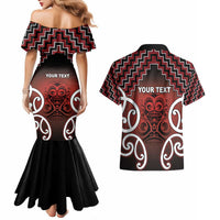 Personalised Aotearoa Mana Motuhake Couples Matching Mermaid Dress and Hawaiian Shirt Poutama With Maori Pattern LT05 - Polynesian Pride
