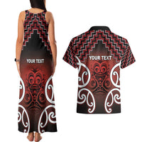 Personalised Aotearoa Mana Motuhake Couples Matching Tank Maxi Dress and Hawaiian Shirt Poutama With Maori Pattern LT05 - Polynesian Pride