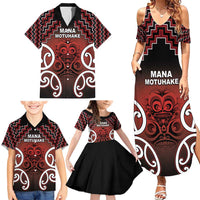 Personalised Aotearoa Mana Motuhake Family Matching Summer Maxi Dress and Hawaiian Shirt Poutama With Maori Pattern LT05 - Polynesian Pride