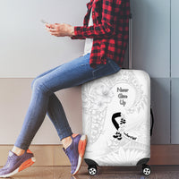 Lung Cancer Awareness Luggage Cover Never Give Up Polynesian Style LT05 - Polynesian Pride