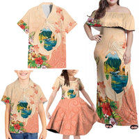 Hawaii Kauai Na Pali Coast Landscape Family Matching Off Shoulder Maxi Dress and Hawaiian Shirt LT05 - Polynesian Pride