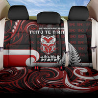 Aotearoa Toitu He Whakaputanga Back Car Seat Cover Toitu Te Tiriti O Waitangi LT05 One Size Black - Polynesian Pride