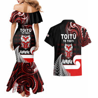 Aotearoa Toitu He Whakaputanga Couples Matching Mermaid Dress and Hawaiian Shirt Toitu Te Tiriti O Waitangi LT05 - Polynesian Pride